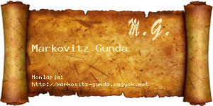 Markovitz Gunda névjegykártya